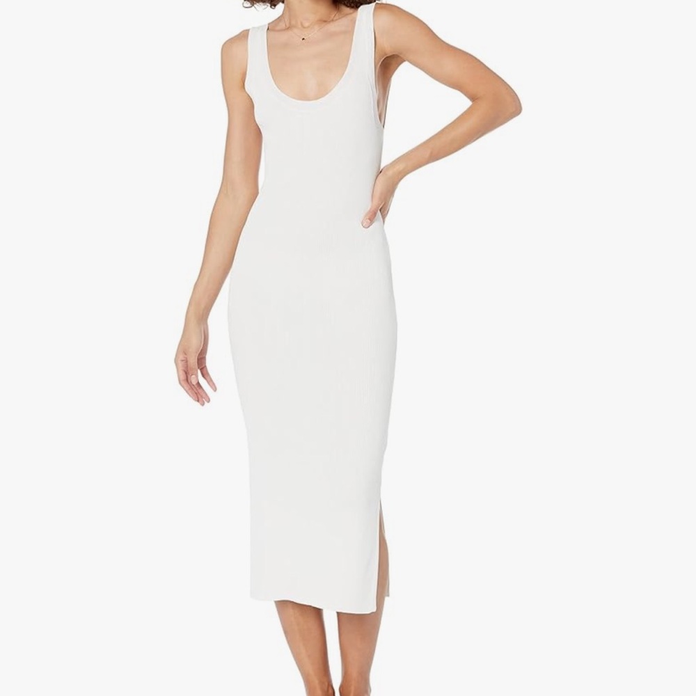 Chic White Sleeveless Midi Dress